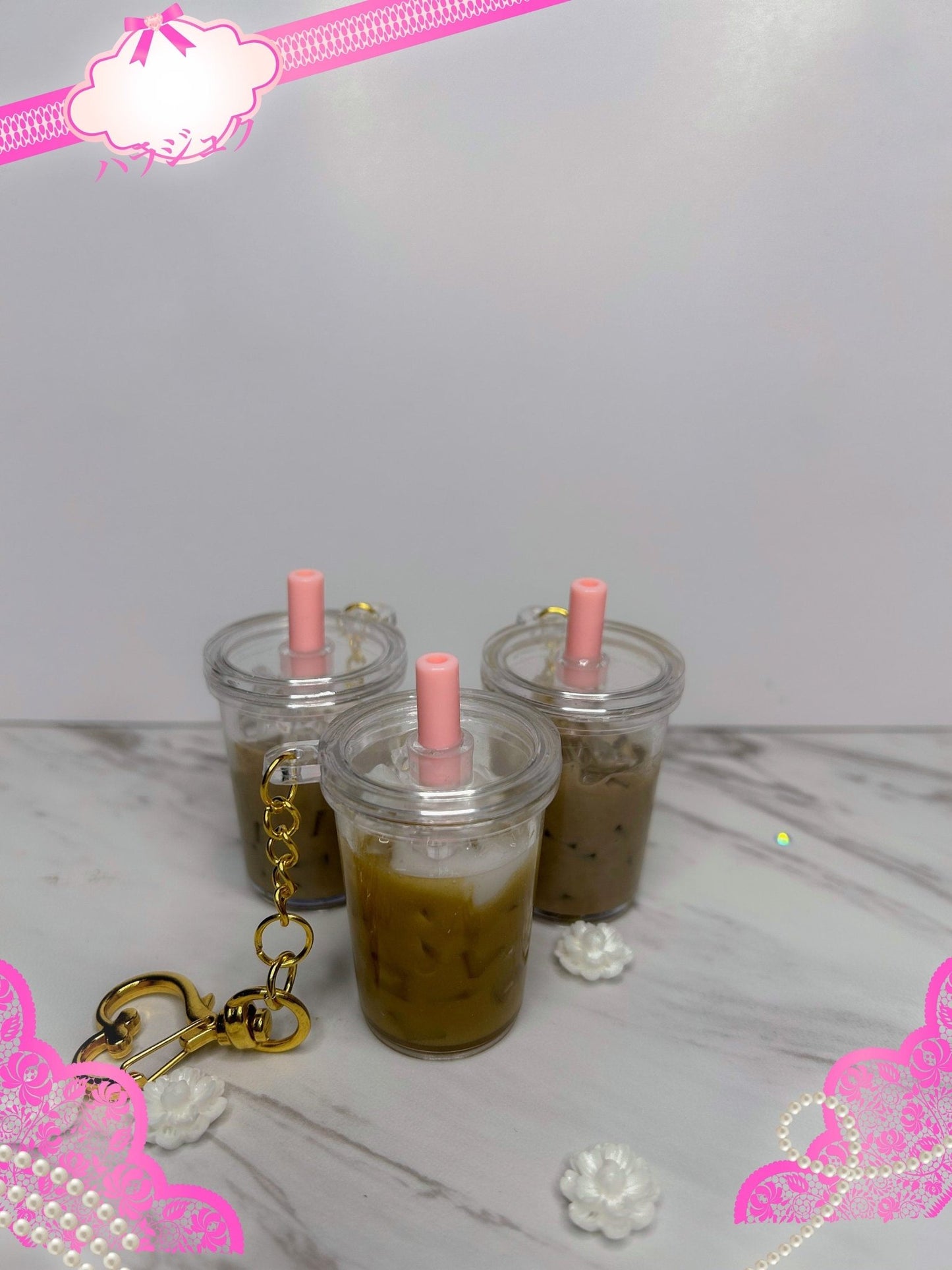 Iced Latte Phone Case Charm | Custom Coffee Keychain | Coffee Lover Gift, Cafecito - The Deco Den