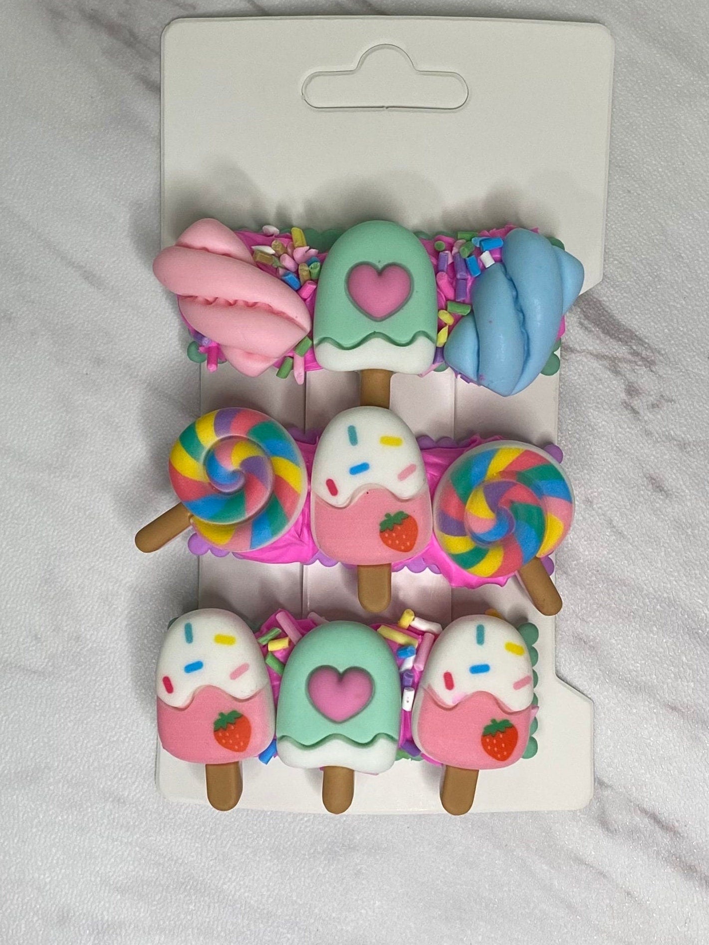 Kawaii Handmade Non-slip Hair Clips Decoden Barrette Clips Kawaii Cute Hair Clips Birthday Gift for Her Unique Colorful Hair Accessories - The Deco Den