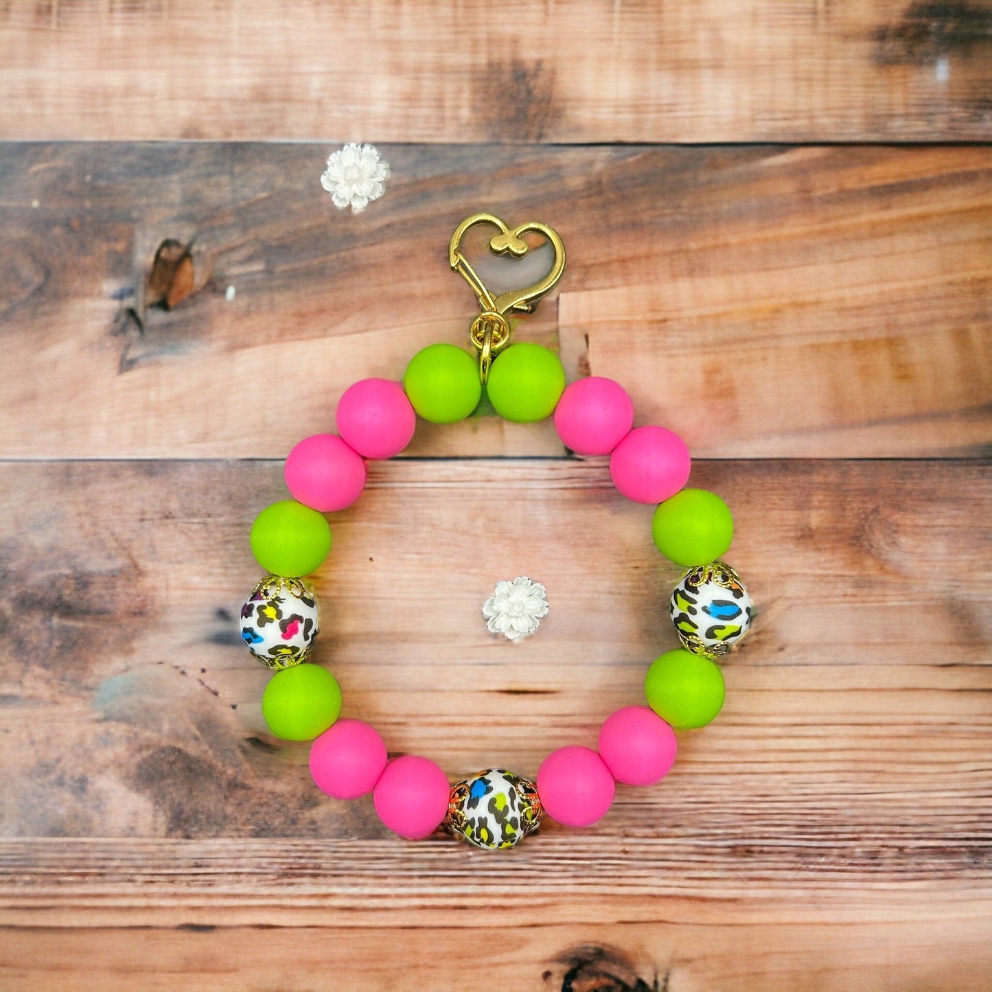 Wristlet Silicone Beaded Keychain Phone Holder Beaded Kawaii Keychain Cute Gift for Friend Solution for Lost Keys - The Deco Den