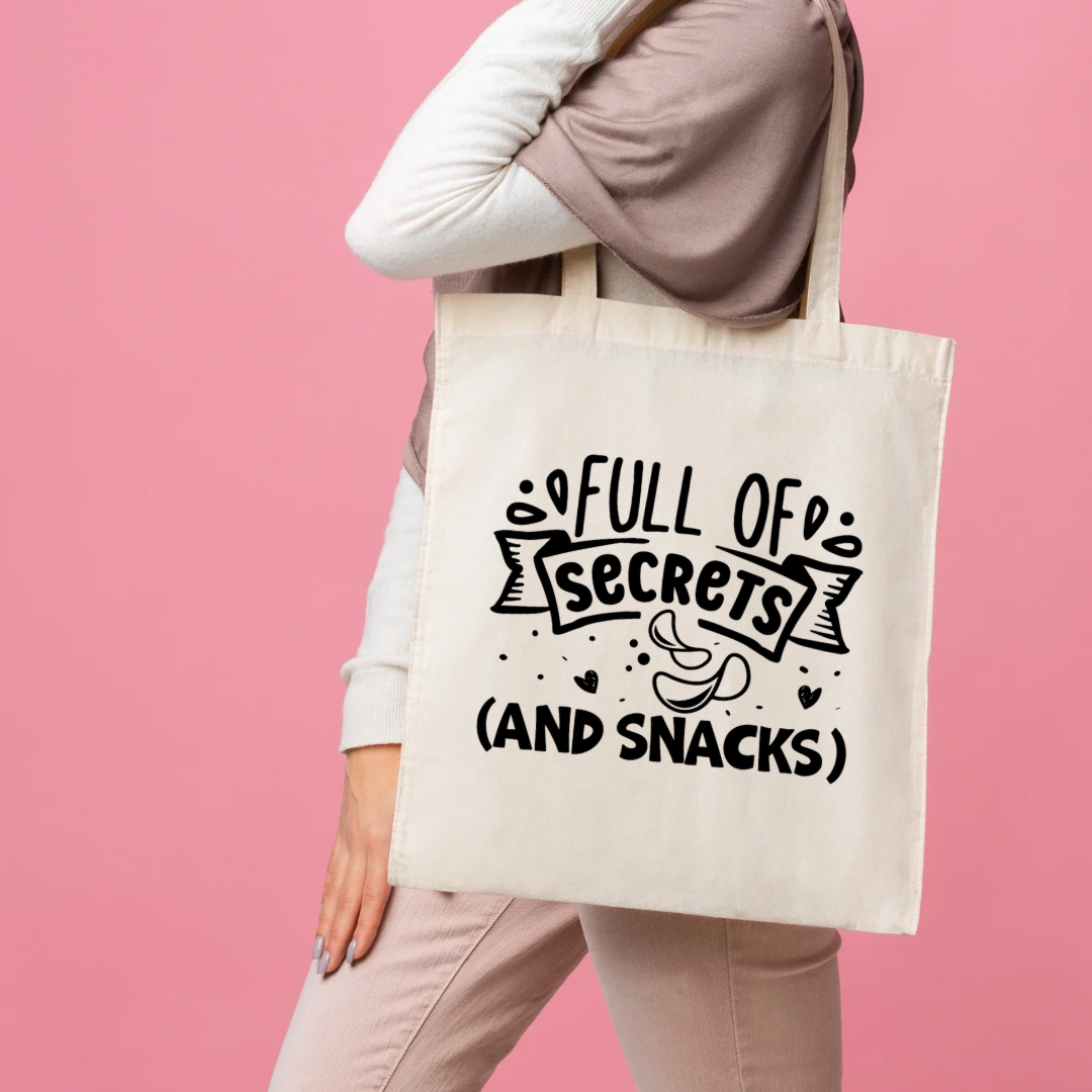 Tote Bag Snack Lover Full of Secrets Kawaii Carryall Snack Sack Bookbag