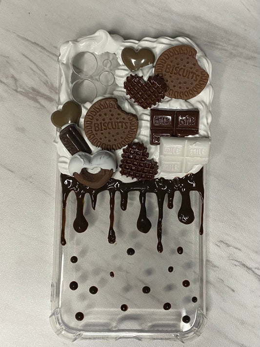 Cookies and Cream Decoden Phone Case Fake Whip Chocolate DripKawaii Case Chocolate Cream Design Phone case all Models Custom Decoden Case - The Deco Den