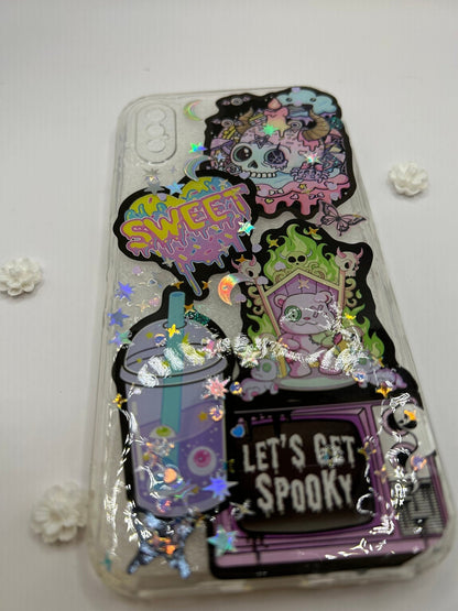 Custom iPhone 15 14 13 Pro Max Case Kawaii Spooky Glitter Phone Case Custom Phone Case Samsung S23 S22 Plus Ultra A54 Kawaii all Phone Cases - The Deco Den