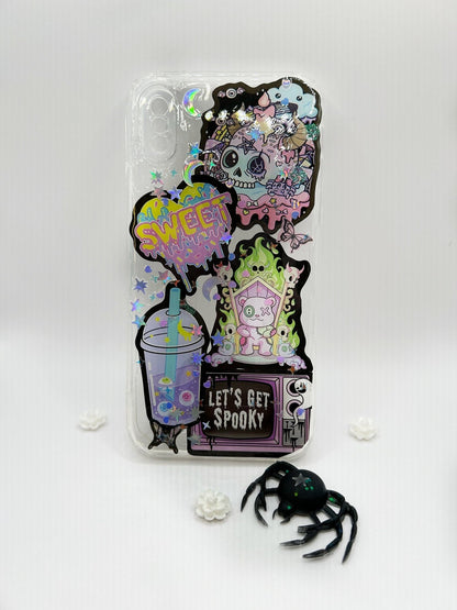 Custom iPhone 15 14 13 Pro Max Case Kawaii Spooky Glitter Phone Case Custom Phone Case Samsung S23 S22 Plus Ultra A54 Kawaii all Phone Cases - The Deco Den