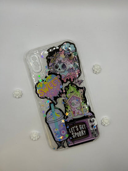 Custom iPhone 15 14 13 Pro Max Case Kawaii Spooky Glitter Phone Case Custom Phone Case Samsung S23 S22 Plus Ultra A54 Kawaii all Phone Cases - The Deco Den