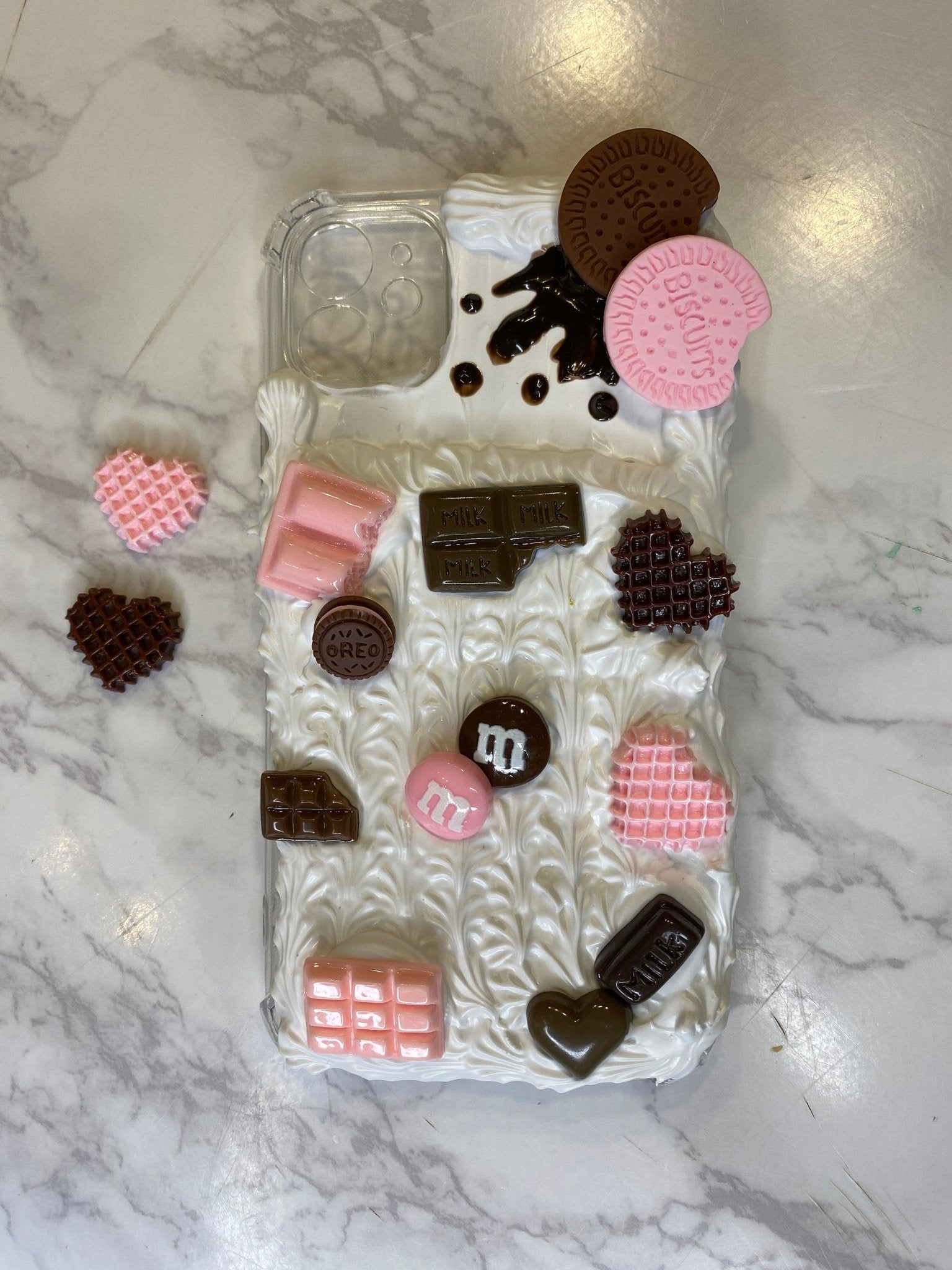 Custon Phone Case, Cookies Fake Whipped Cream Phone Case, Decoden Phone Case, Kawaii Decoden Phone Case, iPhone Case, Samsung Case - The Deco Den