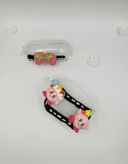 Cute Custom Decoden AirPod Case Pink Kirby Theme Decoden Phone Case Kawaii Decoden Anime AirPod Case - The Deco Den