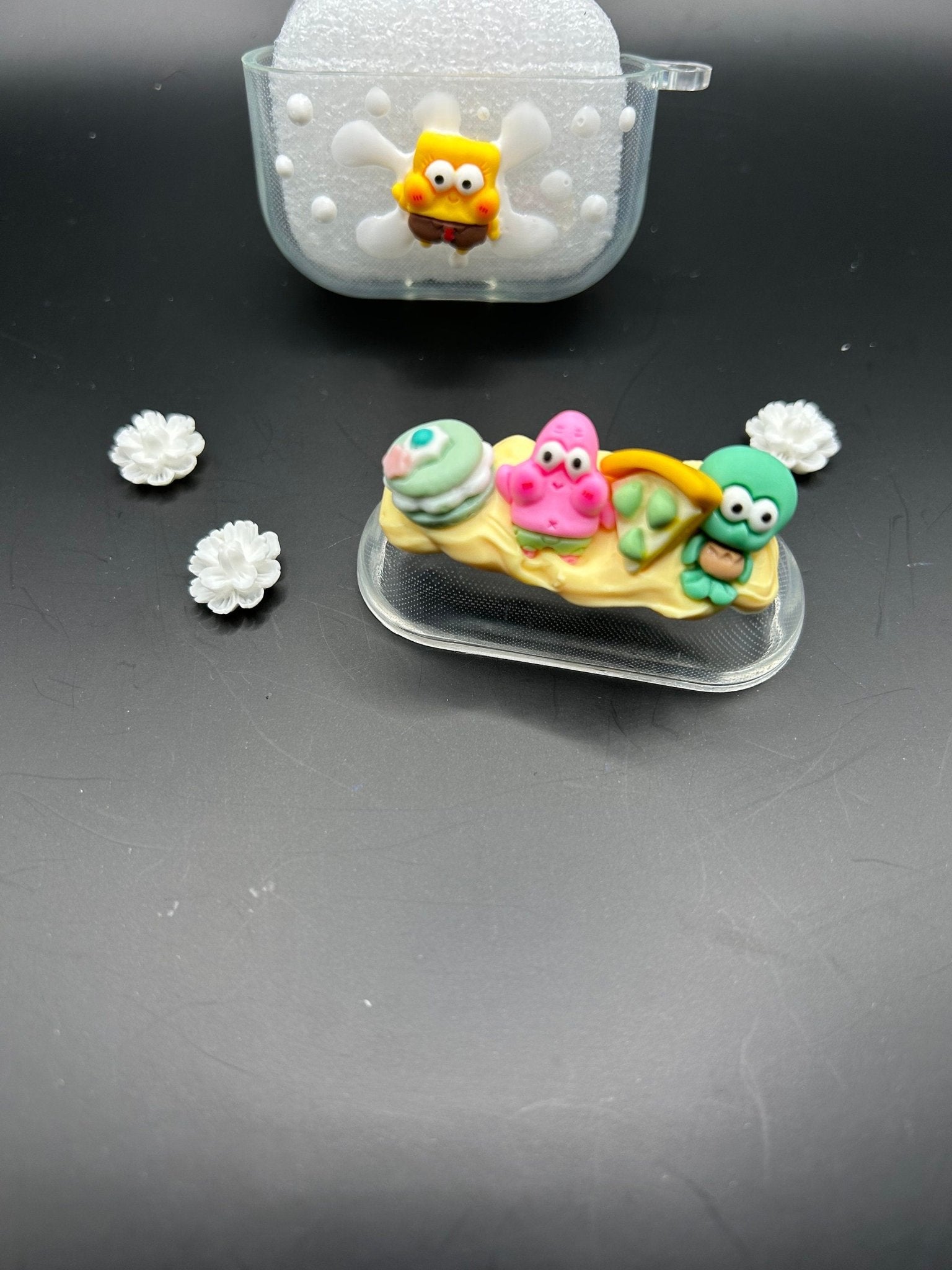 Cute Custom Decoden AirPod Case Sponge Theme Decoden Phone Case Kawaii Decoden Anime AirPod Case - The Deco Den