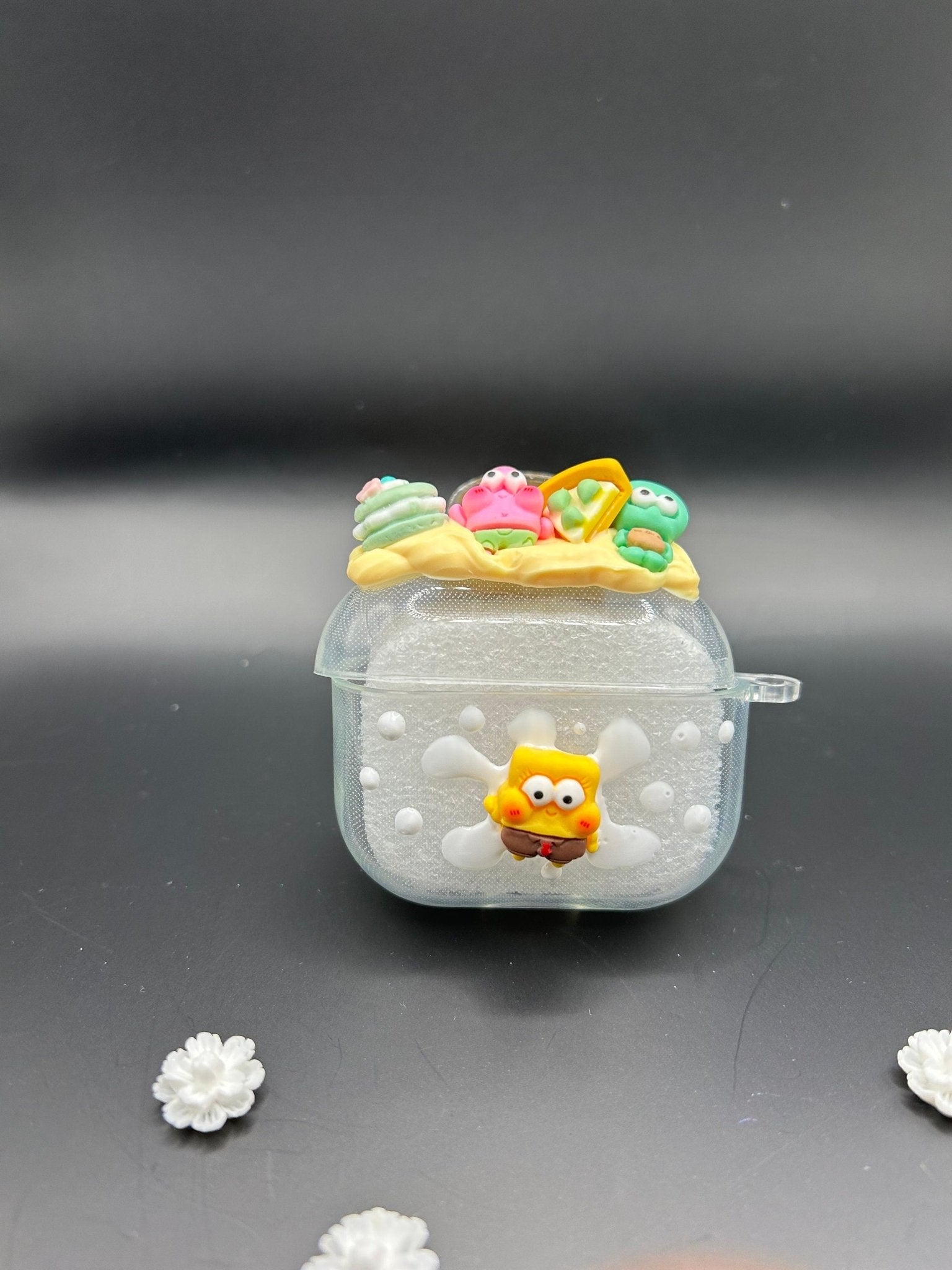 Cute Custom Decoden AirPod Case Sponge Theme Decoden Phone Case Kawaii Decoden Anime AirPod Case - The Deco Den