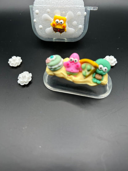 Cute Custom Decoden AirPod Case Sponge Theme Decoden Phone Case Kawaii Decoden Anime AirPod Case - The Deco Den