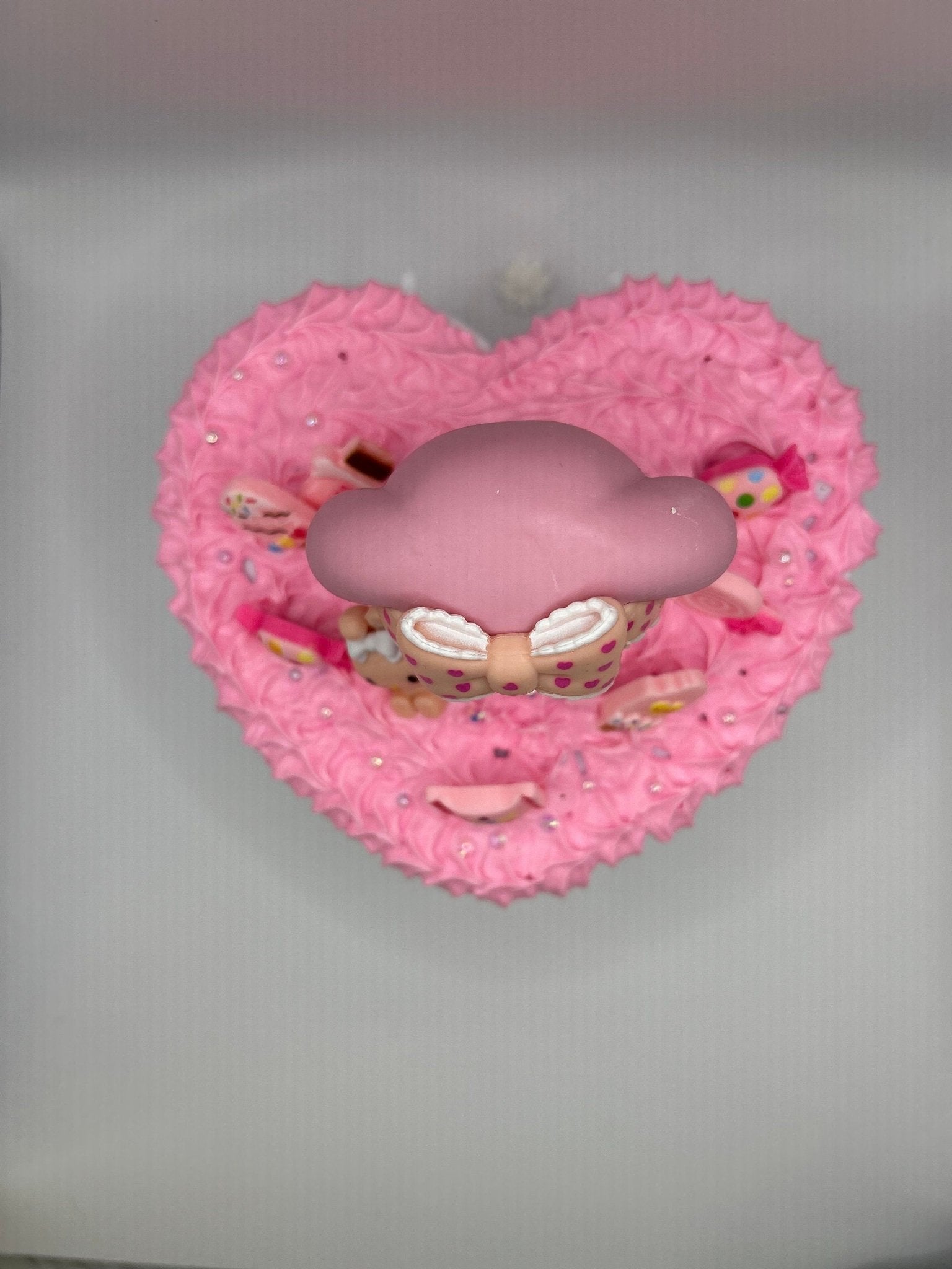 Decoden Heart-Shaped Melody Bunny Jewelry Box | Two-Tiered Storage | Handcrafted Treasure | Kawaii Decoden Jewelry Box - The Deco Den