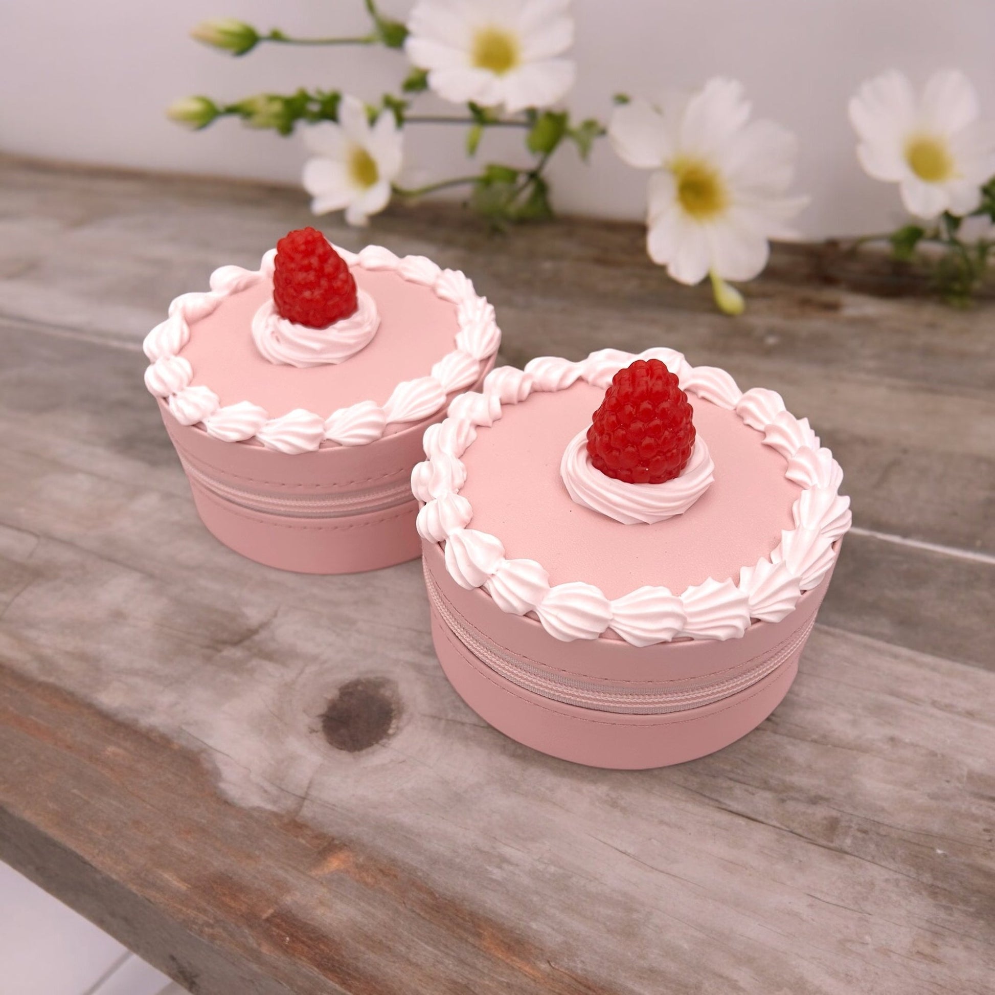 Fake Cake Jewelry Organizer Raspberry Tart Travel Trinket Box - The Deco Den