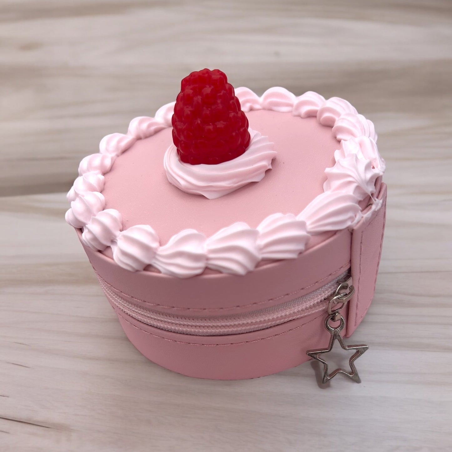 Fake Cake Jewelry Organizer Raspberry Tart Travel Trinket Box - The Deco Den