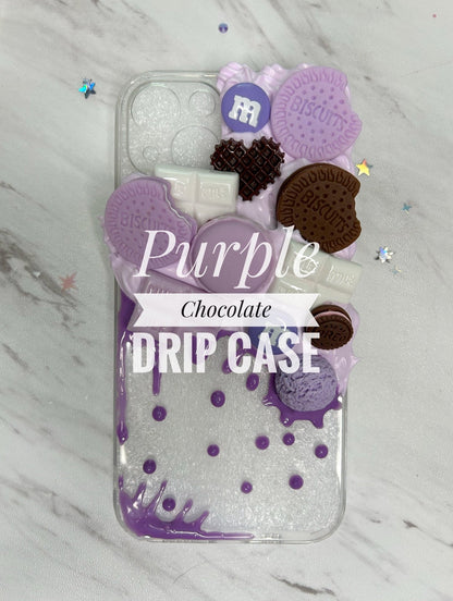 iPhone Custom Case Purple Drip Fake Whipped Phone Decoden Case Kawaii iPhone Samsung Case Custom Purple Cream Personalized Case - The Deco Den