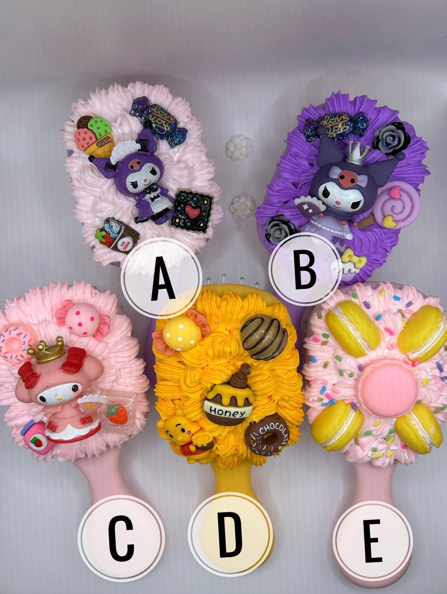 Kawaii Decoden Hairbrush Cute Brushes Travel Decoden Detangling Hair Brush Gift for Daughter Hair Brush for Travel Comb Backpack Brush - The Deco Den