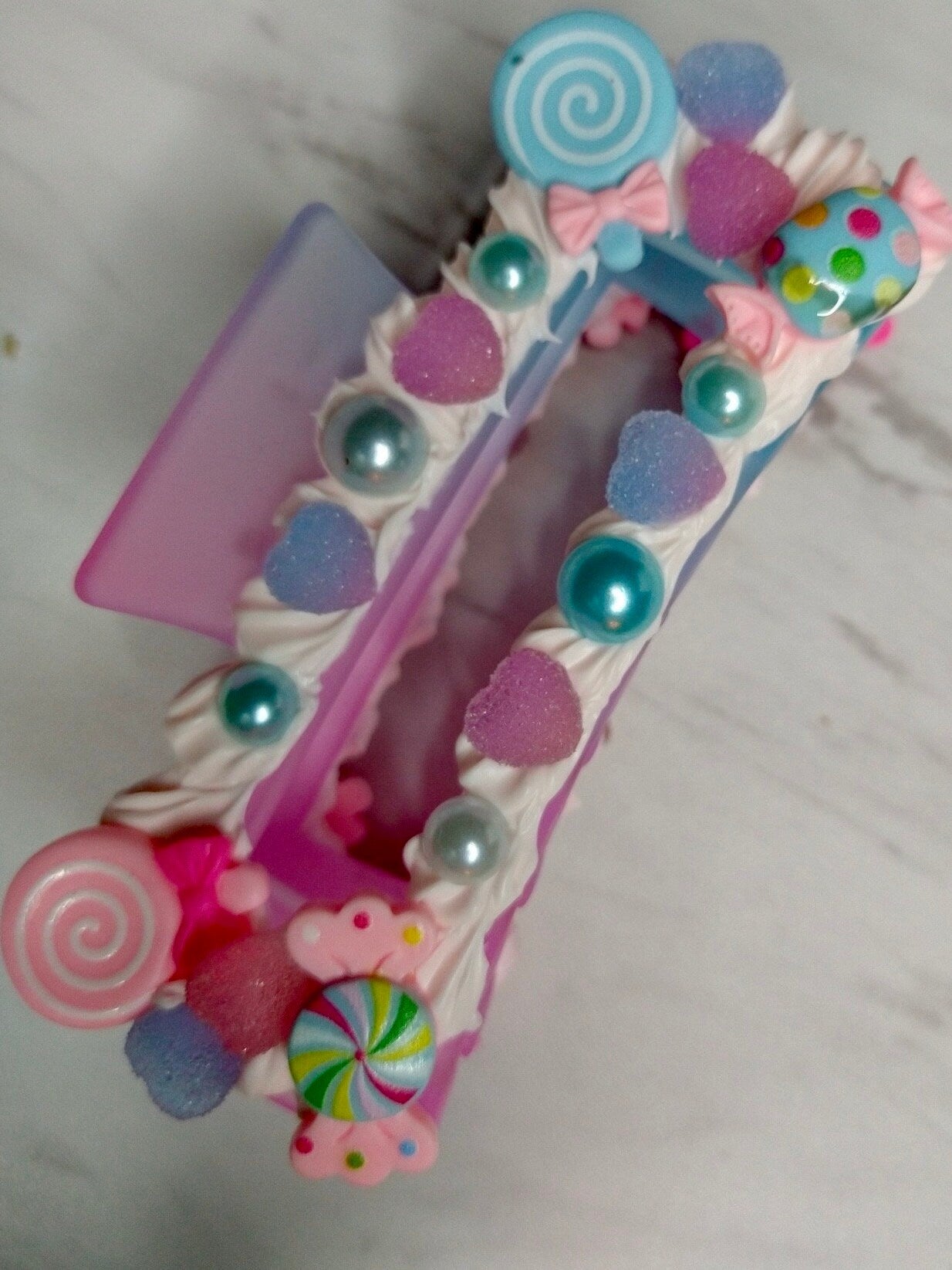 Kawaii Handmade Claw Clip Hair Clip Decoden Hair Claw Long Hair Accessory Colorful Hair Claw Kawaii Gift for Her Birthday Gift for Her - The Deco Den