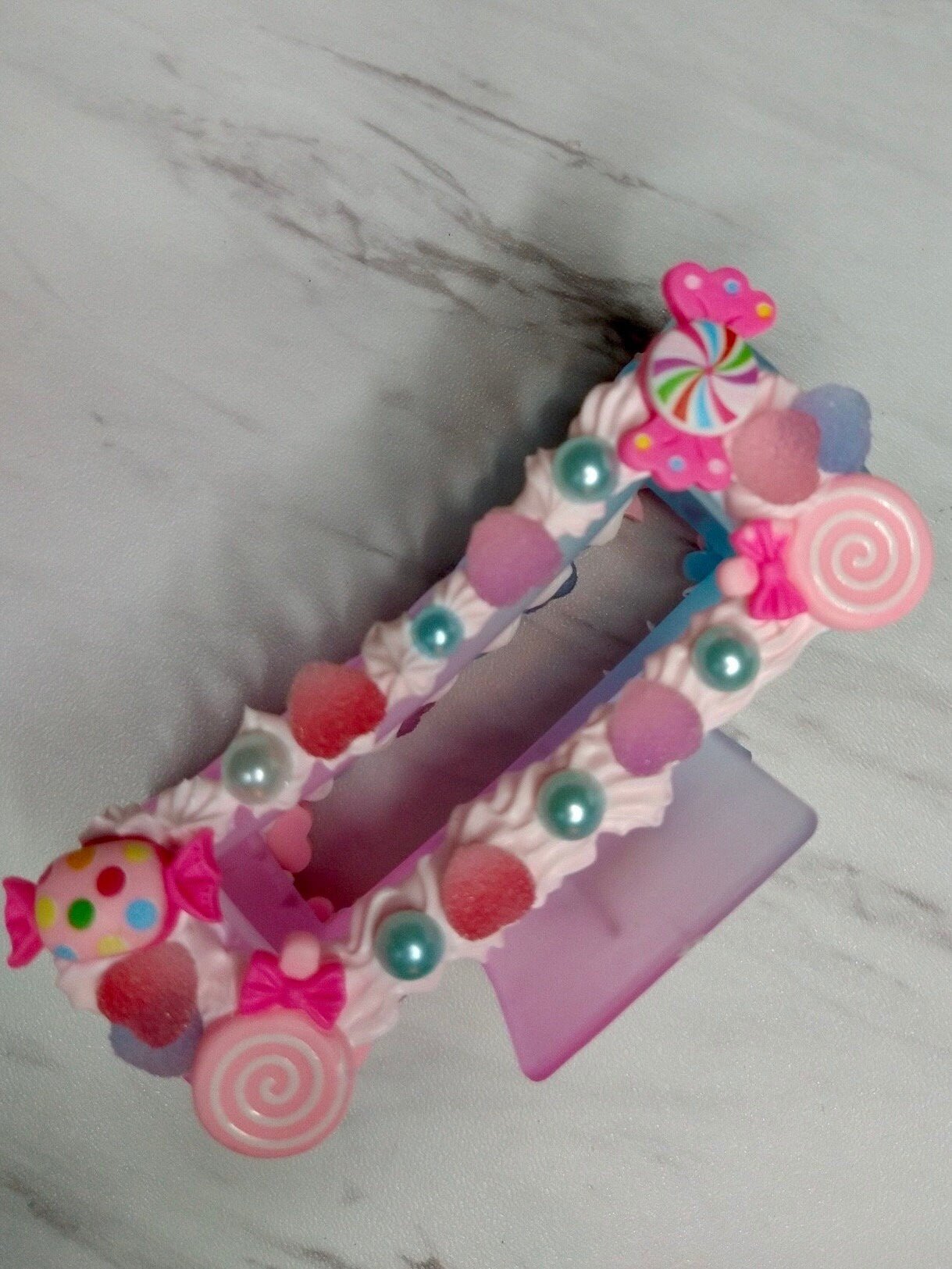 Kawaii Handmade Claw Clip Hair Clip Decoden Hair Claw Long Hair Accessory Colorful Hair Claw Kawaii Gift for Her Birthday Gift for Her - The Deco Den