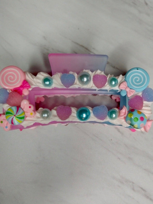 Kawaii Handmade Claw Clip Hair Clip Decoden Hair Claw Long Hair Accessory Colorful Hair Claw Kawaii Gift for Her Birthday Gift for Her - The Deco Den