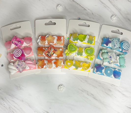 Kawaii Handmade Hair Clips Bright Colorful Barrettes Decoden Non Slip Hair Barrettes Non-Slip Gift for Her Kawaii Gift Hair Accessory - The Deco Den