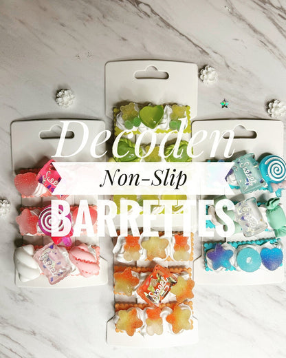 Kawaii Handmade Hair Clips, Fun Decoden Hair Barrettes: Non-Slip and Colorful - The Deco Den