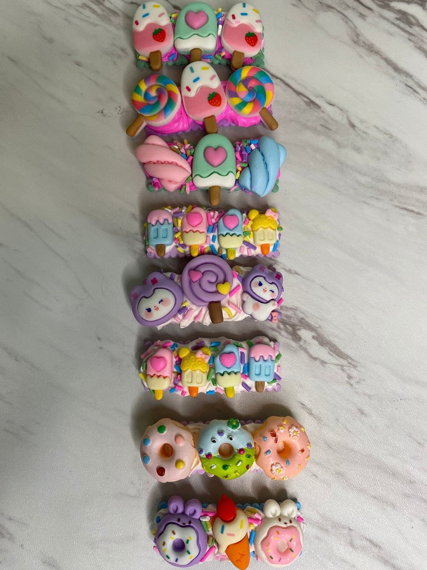 Kawaii Handmade Non-slip Hair Clips Decoden Barrette Clips Kawaii Cute Hair Clips Birthday Gift for Her Unique Colorful Hair Accessories - The Deco Den