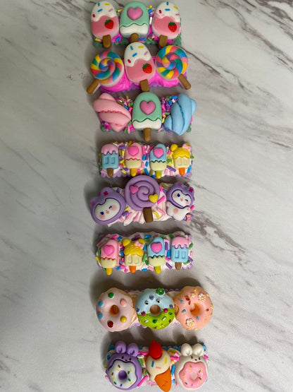 Kawaii Handmade Non-slip Hair Clips Decoden Barrette Clips Kawaii Cute Hair Clips Birthday Gift for Her Unique Colorful Hair Accessories - The Deco Den