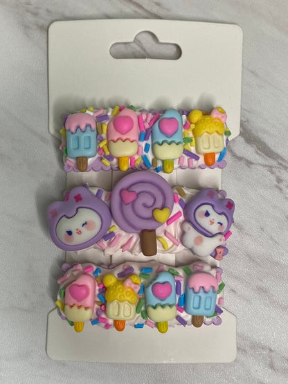 Kawaii Handmade Non-slip Hair Clips Decoden Barrette Clips Kawaii Cute Hair Clips Birthday Gift for Her Unique Colorful Hair Accessories - The Deco Den