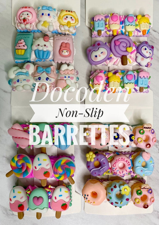 Kawaii Handmade Non-slip Hair Clips Decoden Barrette Clips Kawaii Cute Hair Clips Birthday Gift for Her Unique Colorful Hair Accessories - The Deco Den