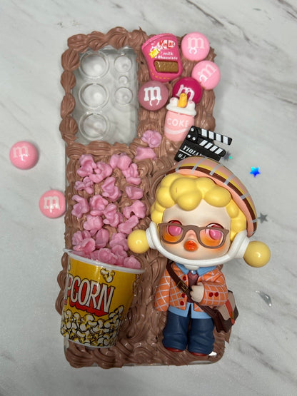 Kawaii Skullpanda Movie Fan Popcorn Case Whipped Cream Custom iPhone Case Decoden Samsung Phone Case Kawaii Gift for Her Gift for Movie Fan - The Deco Den