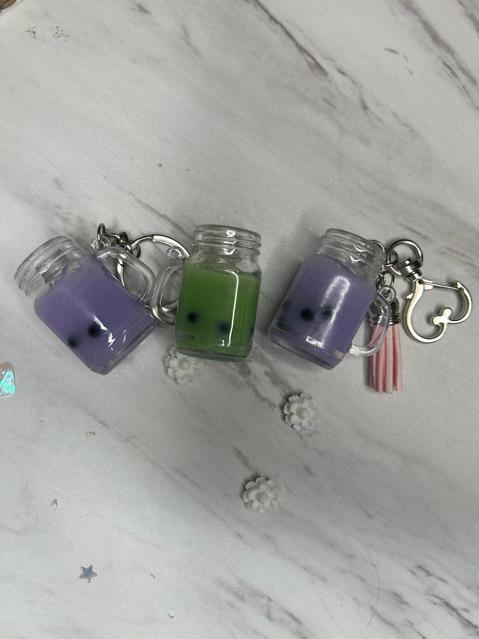 Keychain Milk Tea Boba Mason Jar Backpack Charm Keychain Phone Charm Boba Tea Mason Jar Keychain Gift for Boba Tea Lover Gift for Student - The Deco Den