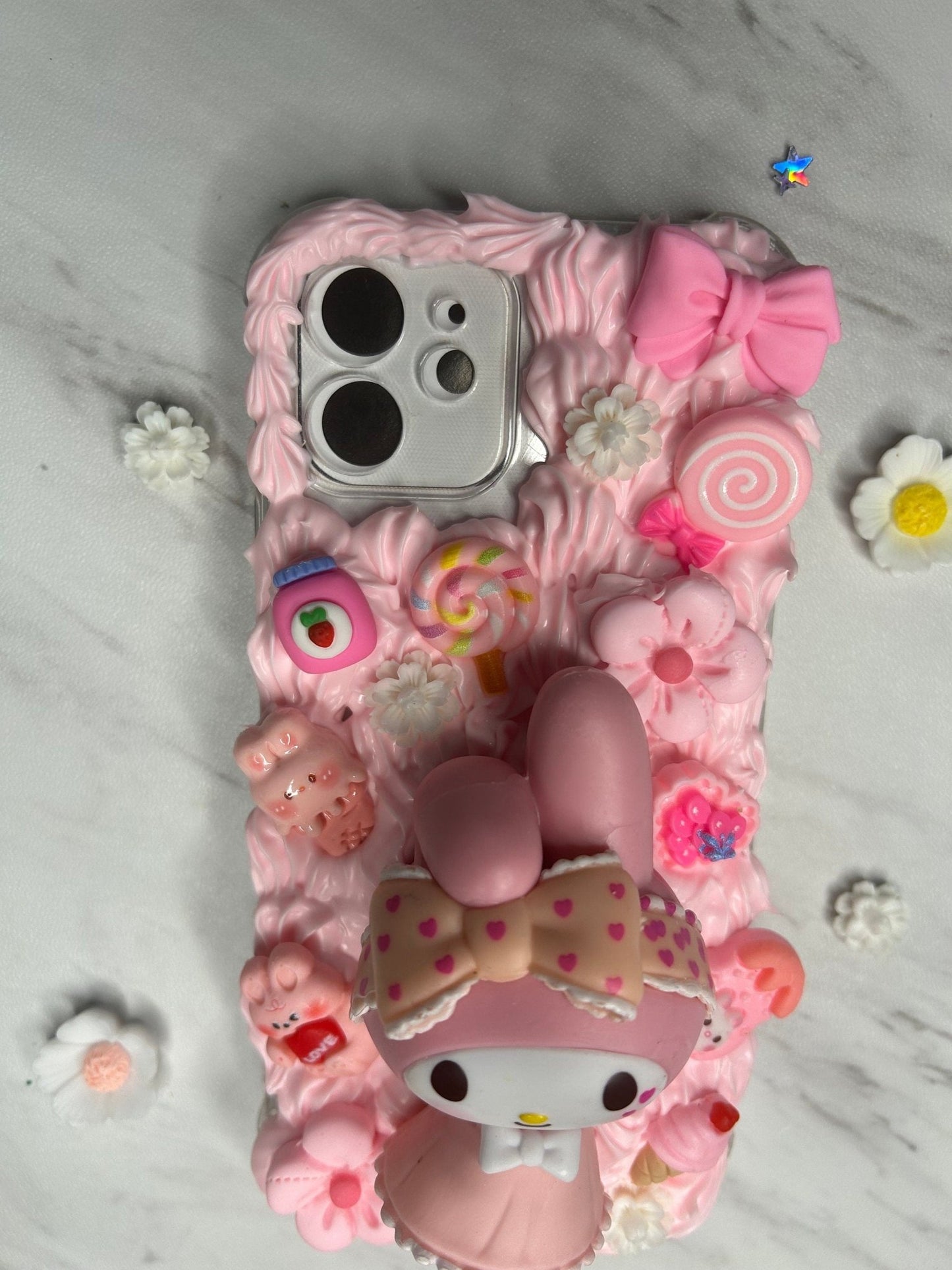 Phone Case Decoden Melody Kawaii Phone Case Cute Bunny Decoden Cream iPhone Case Samsung Custom Kawaii Cream Case All Models - The Deco Den