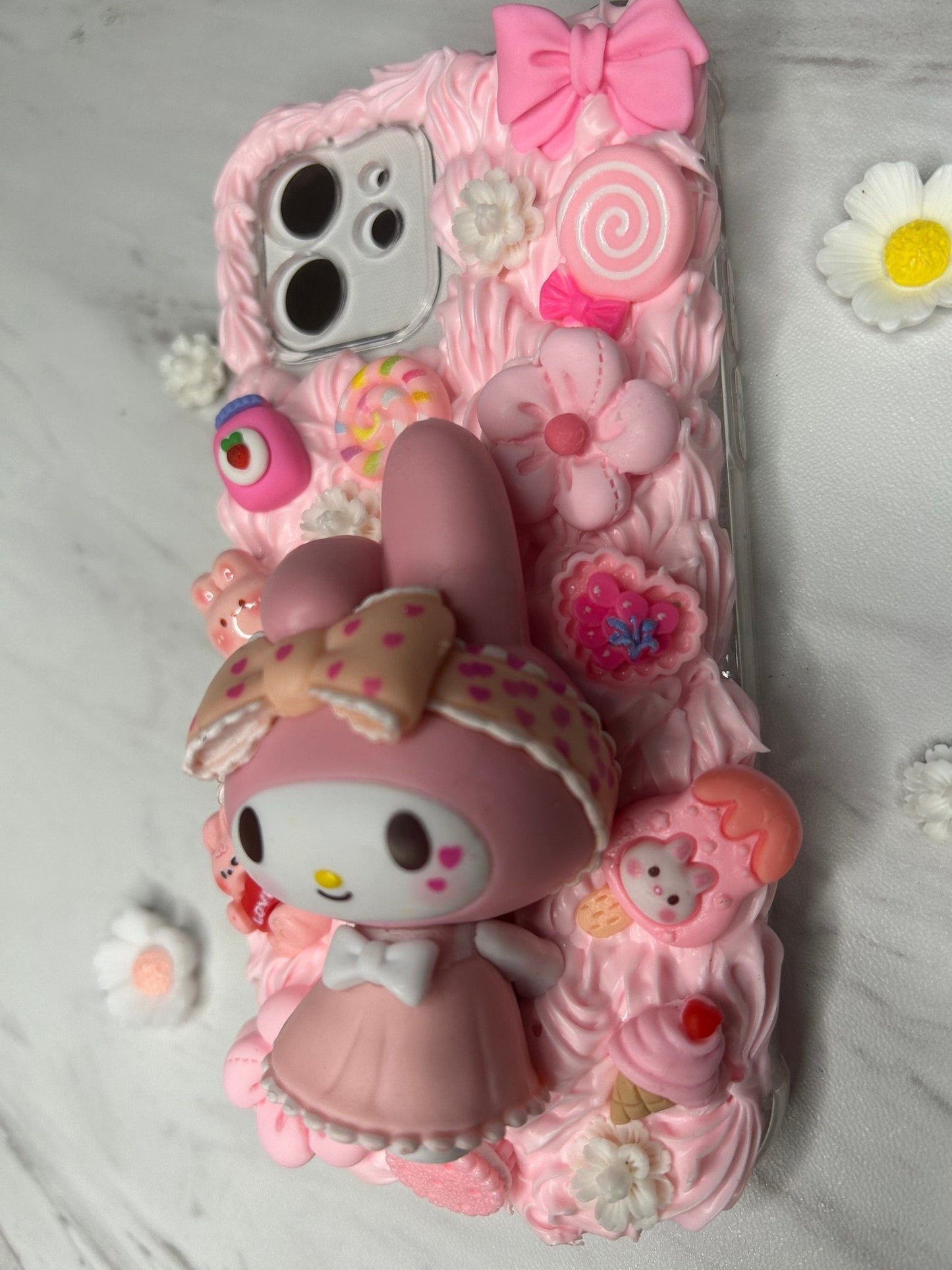 Phone Case Decoden Melody Kawaii Phone Case Cute Bunny Decoden Cream iPhone Case Samsung Custom Kawaii Cream Case All Models - The Deco Den