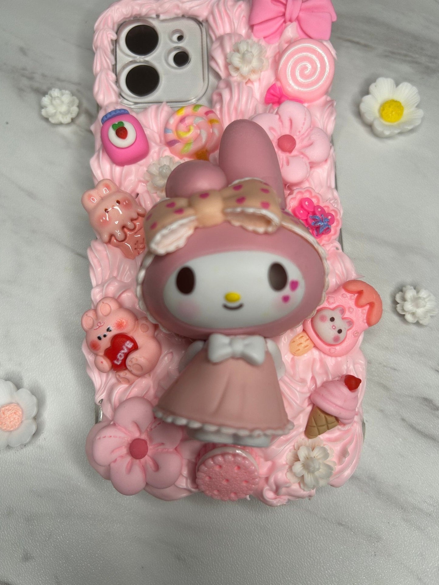 Phone Case Decoden Melody Kawaii Phone Case Cute Bunny Decoden Cream iPhone Case Samsung Custom Kawaii Cream Case All Models - The Deco Den