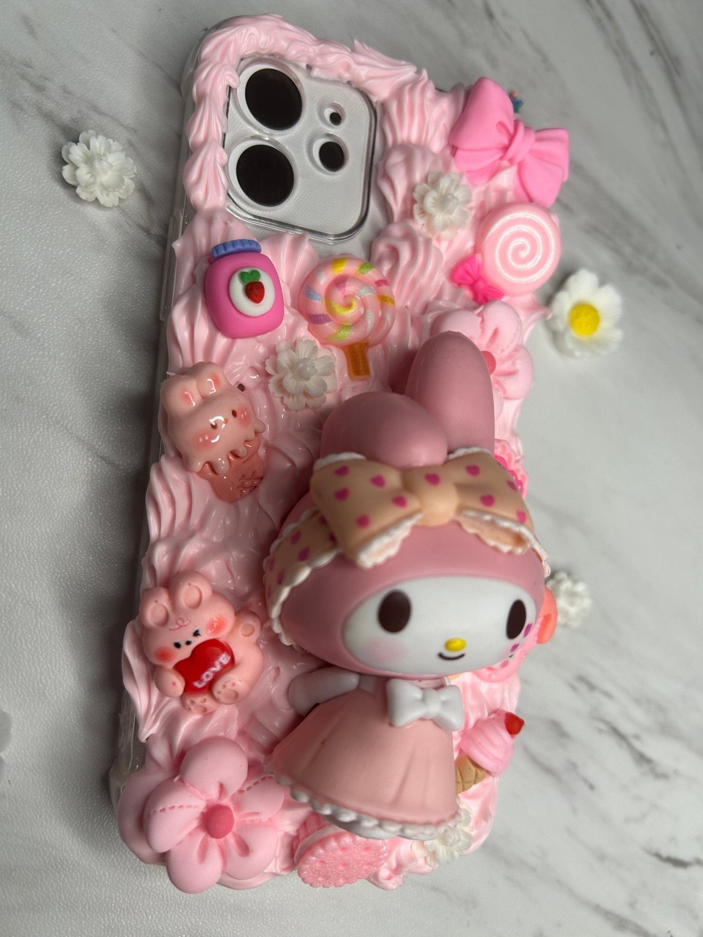 Phone Case Decoden Melody Kawaii Phone Case Cute Bunny Decoden Cream iPhone Case Samsung Custom Kawaii Cream Case All Models - The Deco Den