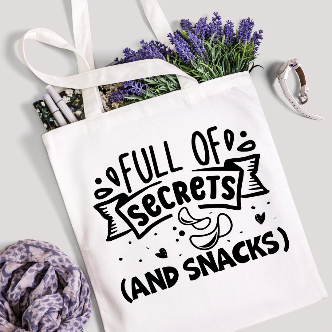 Tote Bag Snack Lover Full of Secrets Kawaii Carryall Snack Sack Bookbag - The Deco Den