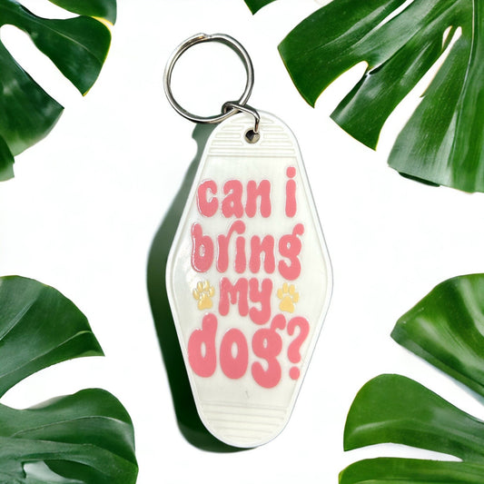 Vintage Motel Keychain Vintage Hotel Keytag Bring My Dog Cute Retro Keychain Gift for Dog Lover - The Deco Den