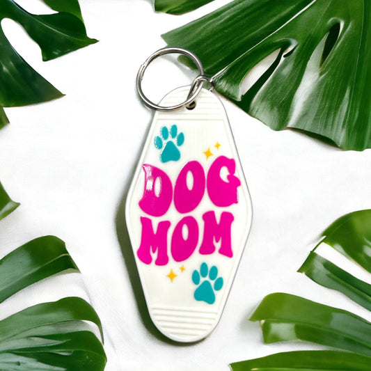 Vintage Motel Keychain Vintage Hotel Keytag Dog Mom Cute Retro Keychain Gift for Dog Lover - The Deco Den