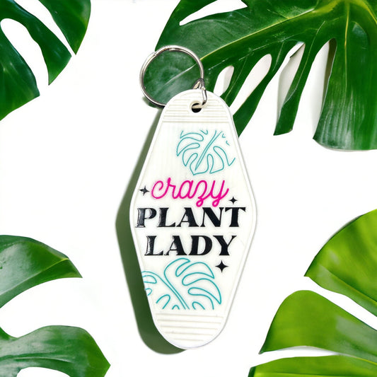 Vintage Motel Keychain Vintage Hotel Keytag Plant Lady Cute Retro Keychain Gift for Plant Lover - The Deco Den