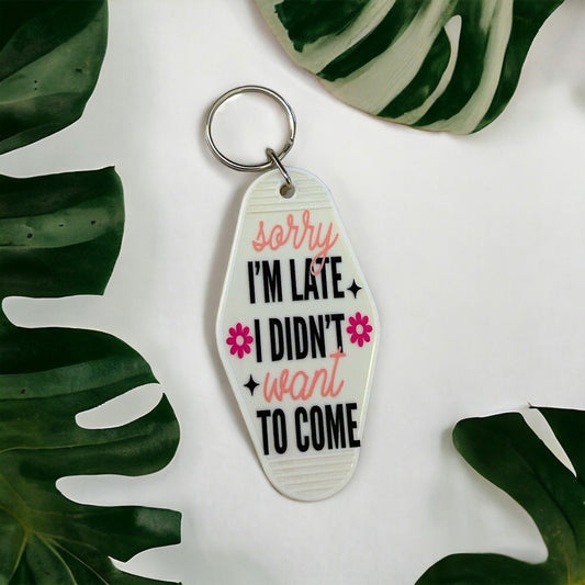 Vintage Motel Keychain Vintage Hotel Keytag Sarcastic Retro Keychain Didn’t Want to Come Vintage Motel Keytags for Friend Gift for Introvert - The Deco Den